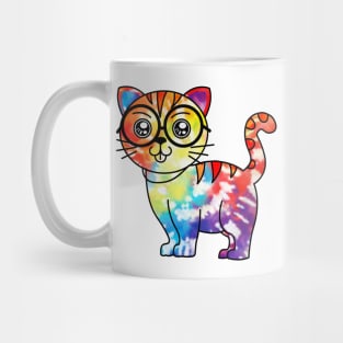 Tie Dye Colorful Rainbow Cute Cat Mug